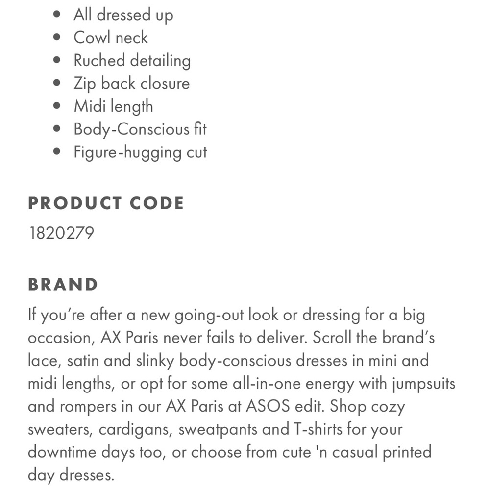 AX Paris | black cowl neck form fitting midi dress - Picture 5 of 5